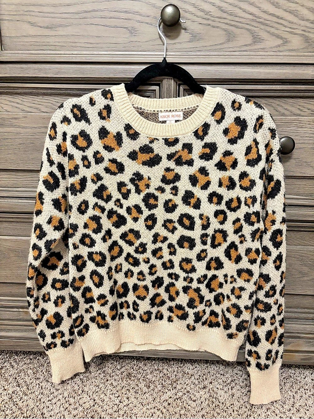 Knox Rose - Leopard Print Crewneck Sweater